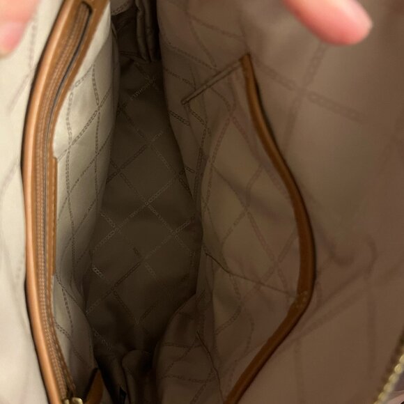 Michael Kors Signature Rhea Zip Medium Slim Backpack in Brown main image 12